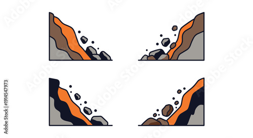 Landslide Line art clean dynamic style vector