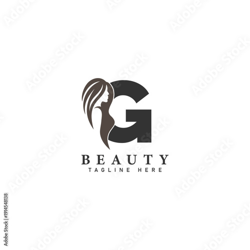 Letter G Beauty Salon Logo. Alphabet G Design Icon for Hair Salon