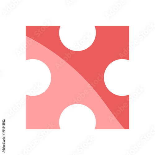 Flat jigsaw puzzle piece in a fun style. Boardgame tile concept for play, table activities, and toy design. Silhouette graphic suitable for childrens games, leisure, and hobby themes.