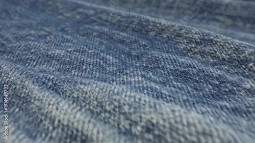 Blue Denim Fabric Texture Macro Close Up Detailed Textile Surface