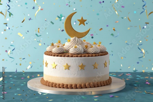 Festive Eid Celebration Cake 3D Food Art.