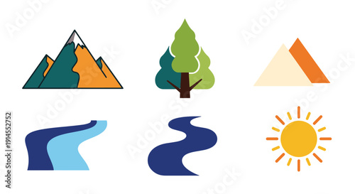 Line Nature art digital illustration clean color concept