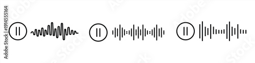 Waveform audio pattern for podcast. Voice message waves for music player