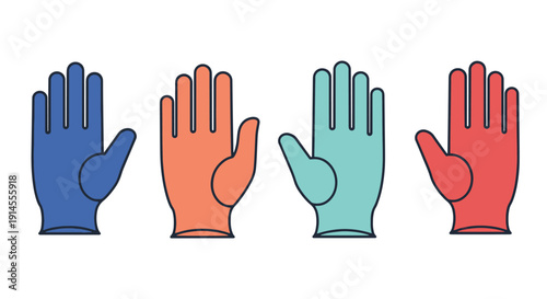 Medical Gloves Line soft elegant tone illustration
