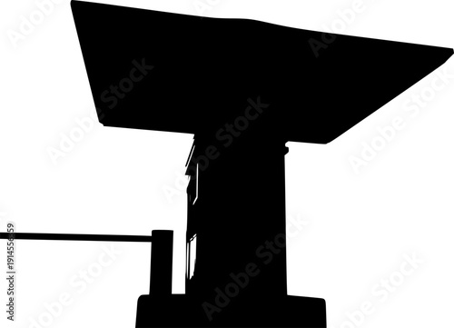 Black silhouette of a toll booth on a isolated on white background
