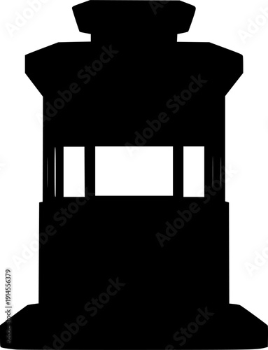Black silhouette of a toll booth on a isolated on white background
