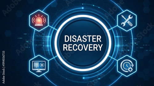 Disaster recovery concept,an organization plan to protect its IT systems and data from disasters and recover quickly to minimize downtime and losses. ai