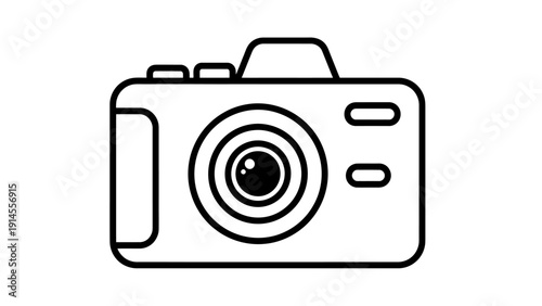 Simple Camera Icon Illustration for Graphic Design Projects.