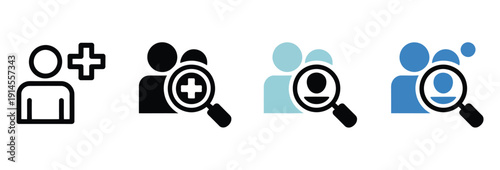 Outreach icon set multiple style collection, including line, solid, outline, and filled icons