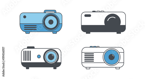 Mini Projector Line creative abstract smooth illustration