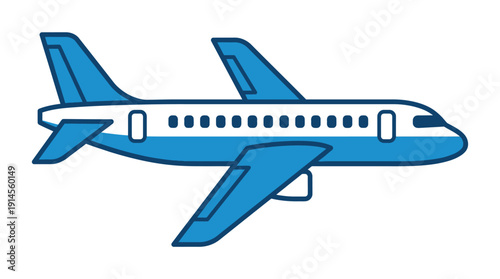 Airplane d flat vector isolated white background