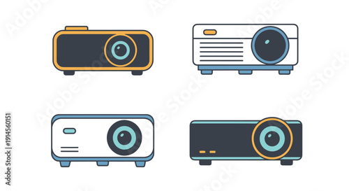 Mini Projector Line modern color mix vector