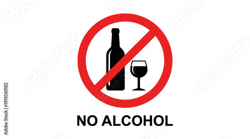 No Alcohol Sign d flat vector isolated white background