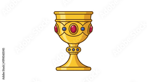 Chalice d flat vector isolated white background