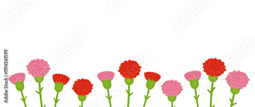 カーネーションのイラスト背景素材|デコレーション向け素材/Carnation illustration background material
