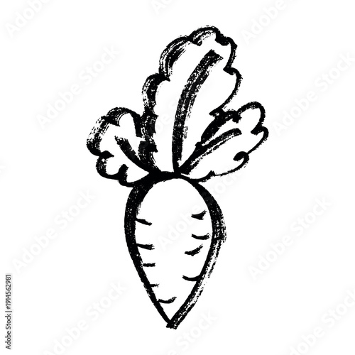 Hand drawn farm daikon radish beet beetroot plant with green leaves Fresh vegetable doodle Healthy eco food Organic garden vegetarian food For design, print, packaging, decor, kids books
