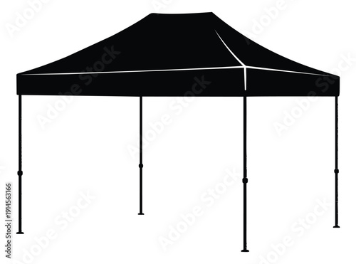 Silhouette illustration of a pop up canopy tent for outdoor events