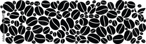 Coffee beans seamless vector pattern illustration, roasted coffee texture background, caffeine design for cafe branding, packaging, decorative artwork