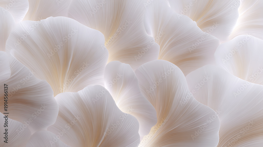 Obraz premium An abstract art of delicate petals in soft light, offering a sense of ethereal beauty and serenity. The petals have a subtle texture and gradient