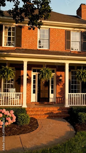 Beautiful Traditional Home Front Porch Welcoming Entrance