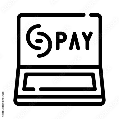 Epay icon on a laptop, suitable for finance or technologythemed projects, showcasing online payment methods and digital transactions in design.
