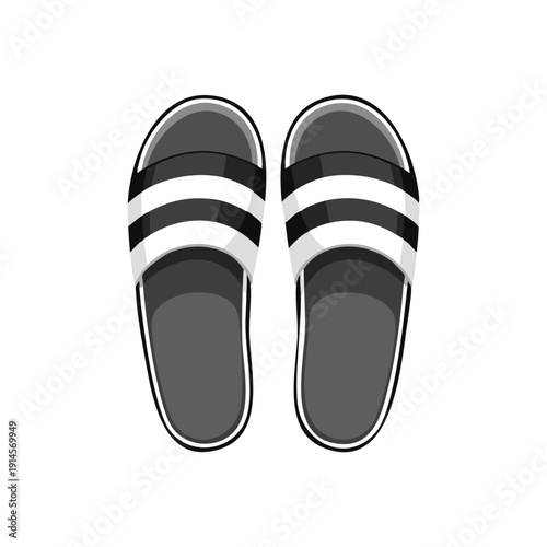 New fashion black sport sneakers and casual rubber sole footwear isolated on a white background for a stylish summer clothing design