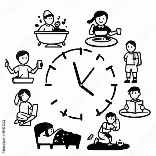 Daily Routine Icons - Time Management & Lifestyle