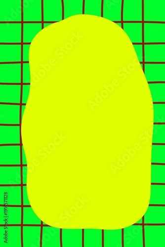 Colorful Abstract Grid Notepad Template with Organic Shape Frame – Modern Printable Journal Cover Background