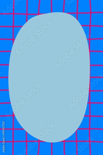 Colorful Abstract Grid Notepad Template with Organic Shape Frame – Modern Printable Journal Cover Background