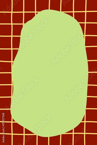 Colorful Abstract Grid Notepad Template with Organic Shape Frame – Modern Printable Journal Cover Background