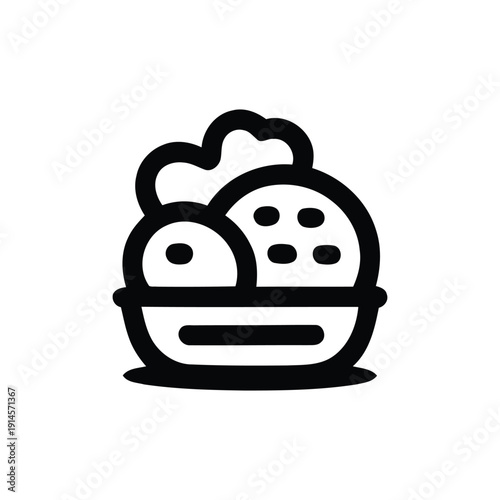 Delicious meal of pizza and pasta served in a basket with steaming clouds