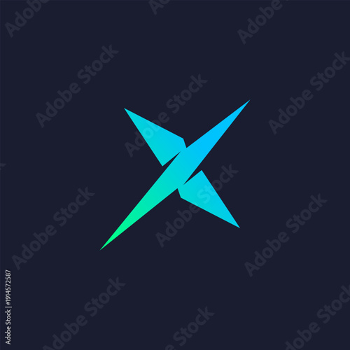 Dynamic Tech Energy X Logo, Futuristic Speed and Power