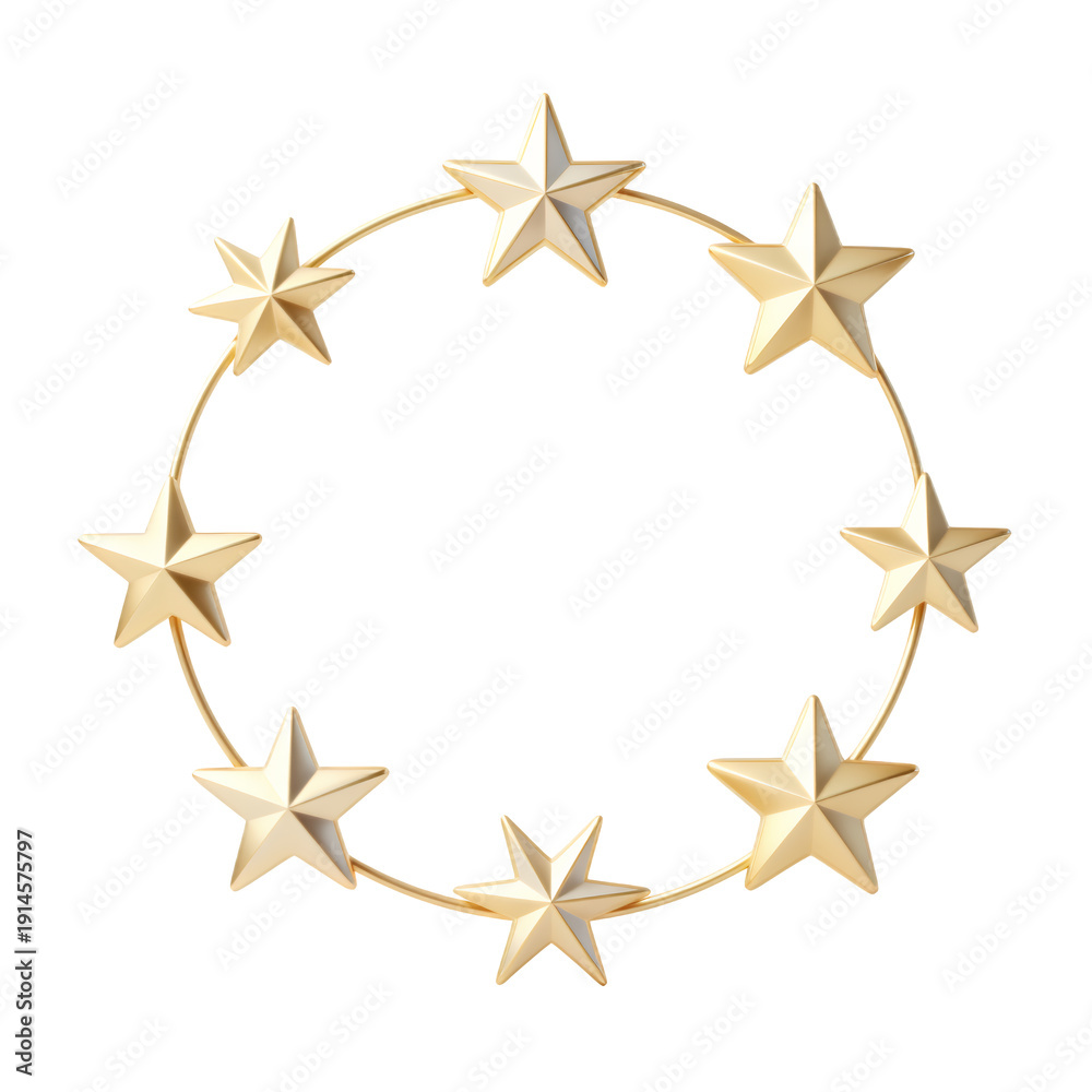 Obraz premium Golden Star Circle Shape Design