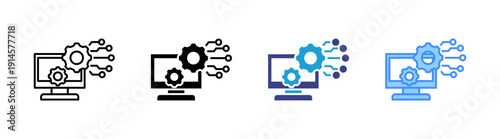 It Systems icon set multiple style collection