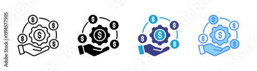 Money Management icon set multiple style collection