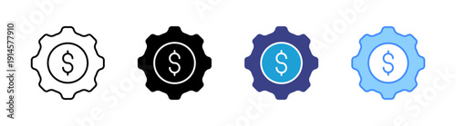 Money Management icon set multiple style collection