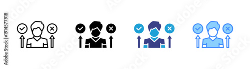 Decision Making icon set multiple style collection