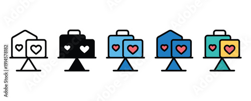 Work life balance icon set various collection element for design, including line