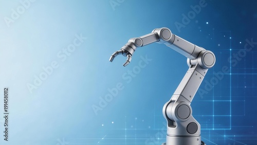 Industrial robotic arm in motion