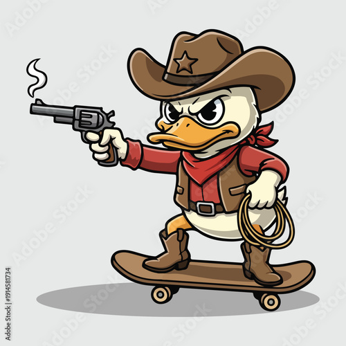 Wallpaper Mural Gunslinging Cowboy Duck Skater Torontodigital.ca