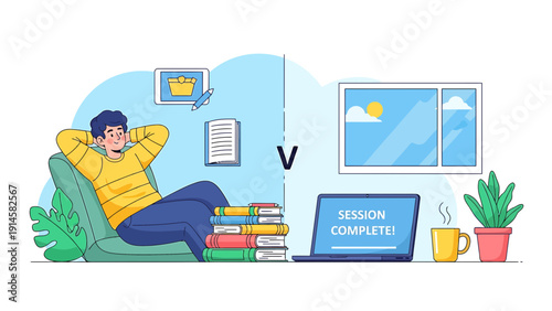 Relaxed Man vs. Focused Student: Work-Life Balance, Study Motivation