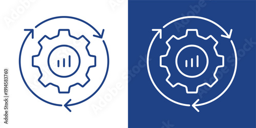 Efficiency Blue And White Icon Style Collection
