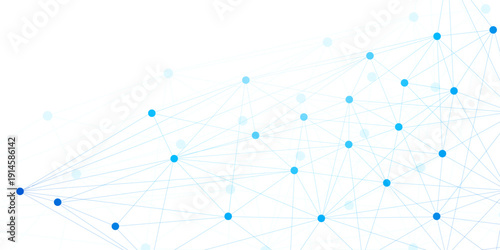 Blue Plexus Technology Network Background with Connected Dots and Lines