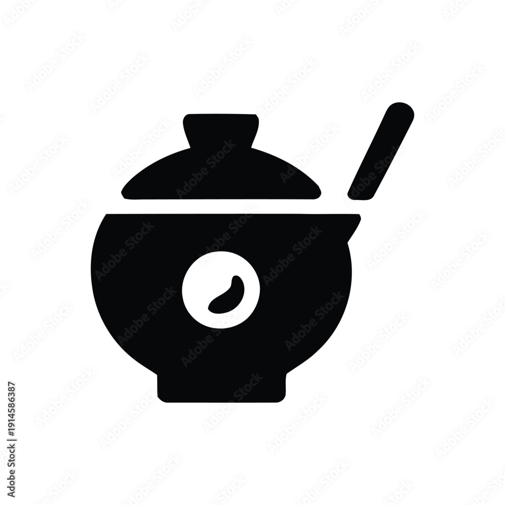 Obraz premium Simple black soup icon