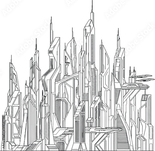 Futuristic cityscape with sleek skyscrapers and advanced architecture .