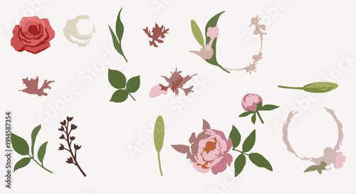 Beautifully crafted floral vector collection with elegant flowers and botanical elements