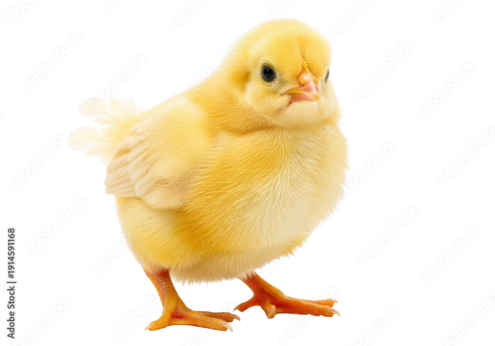 Obraz premium Yellow chick isolated on transparent background