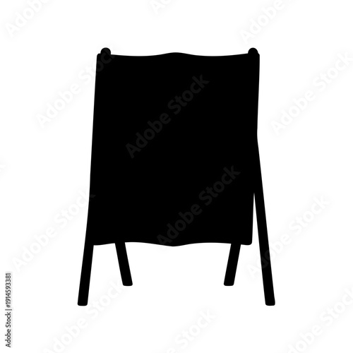 A classic blank black a-frame chalkboard silhouette for customizable messages and display Vector, illustration