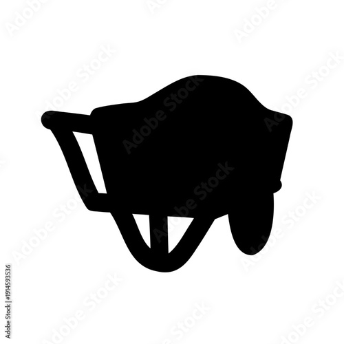 A classic garden wheelbarrow silhouette for construction and landscaping tasks Vector, illustration