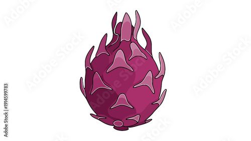 Dragon fruit or Pitaya illustration isolated on white.